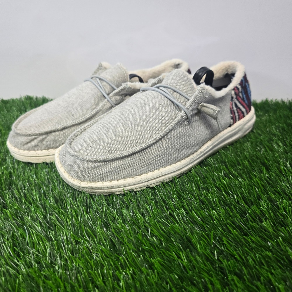 Hey Dude Wendy Grey Cozy Fur Lined Slip On Shoes Size 8 Womens - Picture 3 of 11